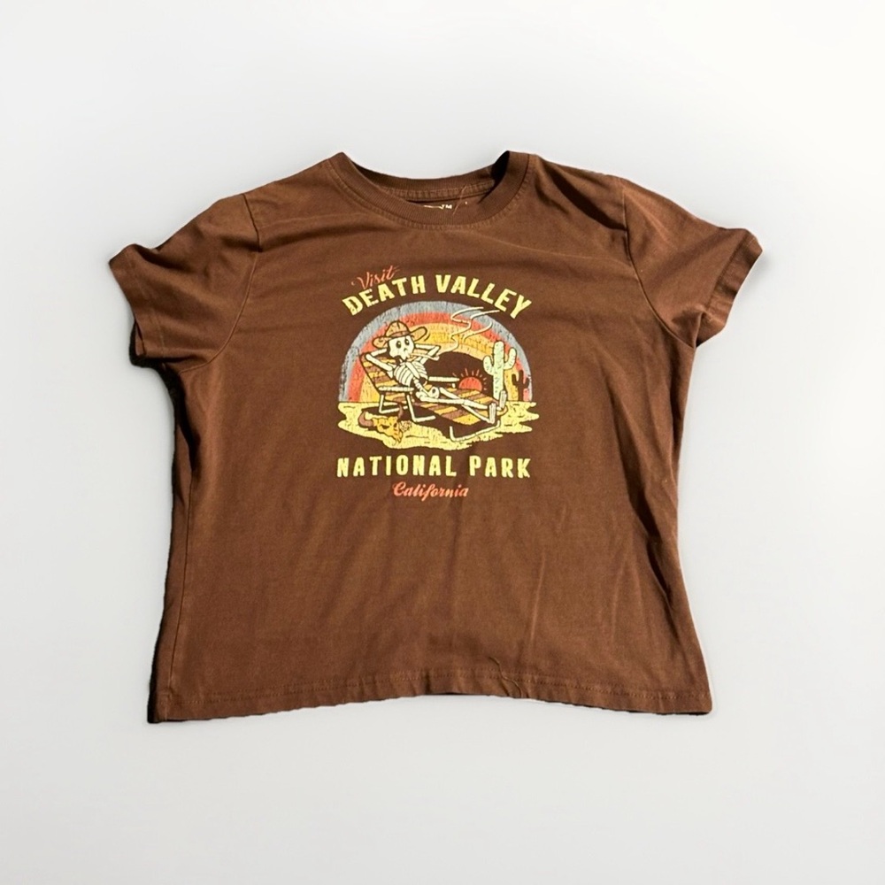 National Parks Society Brown Death Valley National Park Baby Tee Sz L